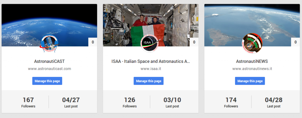 Le pagine Google+ di ISAA